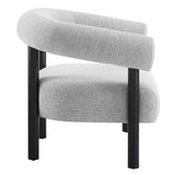Doolin Upholstered Fabric Armchair in Light Gray Black