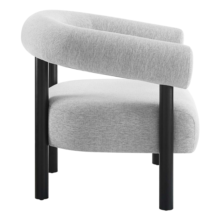 Doolin Upholstered Fabric Armchair in Light Gray Black