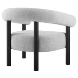 Doolin Upholstered Fabric Armchair in Light Gray Black