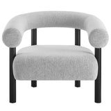 Doolin Upholstered Fabric Armchair in Light Gray Black