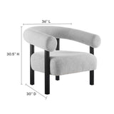 Doolin Upholstered Fabric Armchair in Light Gray Black