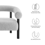 Doolin Upholstered Fabric Armchair in Light Gray Black