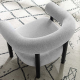 Doolin Upholstered Fabric Armchair in Light Gray Black