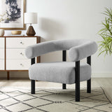 Doolin Upholstered Fabric Armchair in Light Gray Black