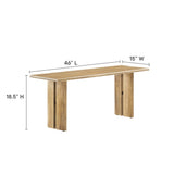 Ember 60" Wood Dining Table and Bench Set in Oak
