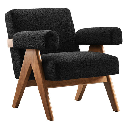 Lyra Boucle Fabric Armchair Set of 2 by Furniture For America