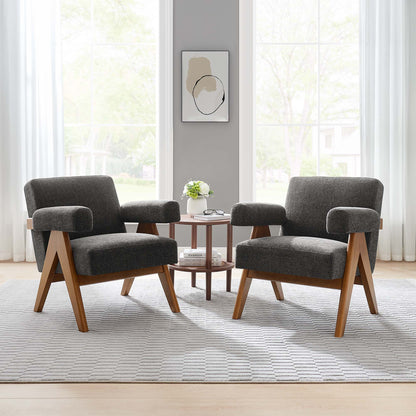 Lyra Fabric Armchair Set of 2 by Furniture For America