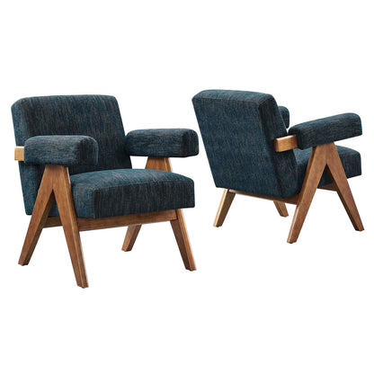 Lyra Fabric Armchair Set of 2 by Furniture For America