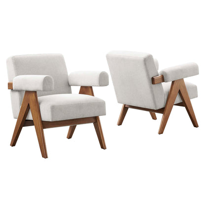 Lyra Fabric Armchair Set of 2 by Furniture For America