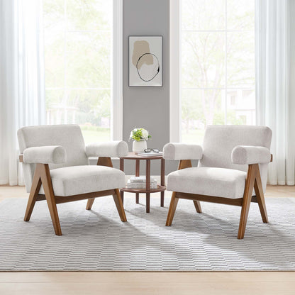 Lyra Fabric Armchair Set of 2 by Furniture For America
