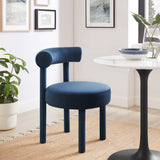 Halcyon Performance Velvet Dining Chair Set of 2 in Midnight Blue