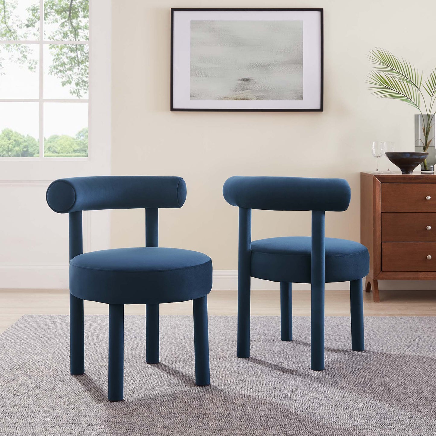 Toulouse Performance Velvet Dining Chair Set of 2 by Furniture for America