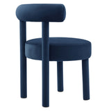 Halcyon Performance Velvet Dining Chair Set of 2 in Midnight Blue