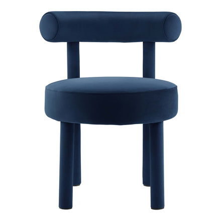 Toulouse Performance Velvet Dining Chair Set of 2 in Midnight Blue