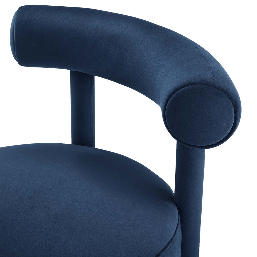 Halcyon Performance Velvet Dining Chair Set of 2 in Midnight Blue