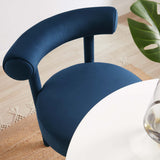 Halcyon Performance Velvet Dining Chair Set of 2 in Midnight Blue