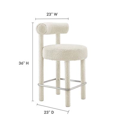Toulouse Boucle Fabric Counter Stool Set of 2 by Furniture For America