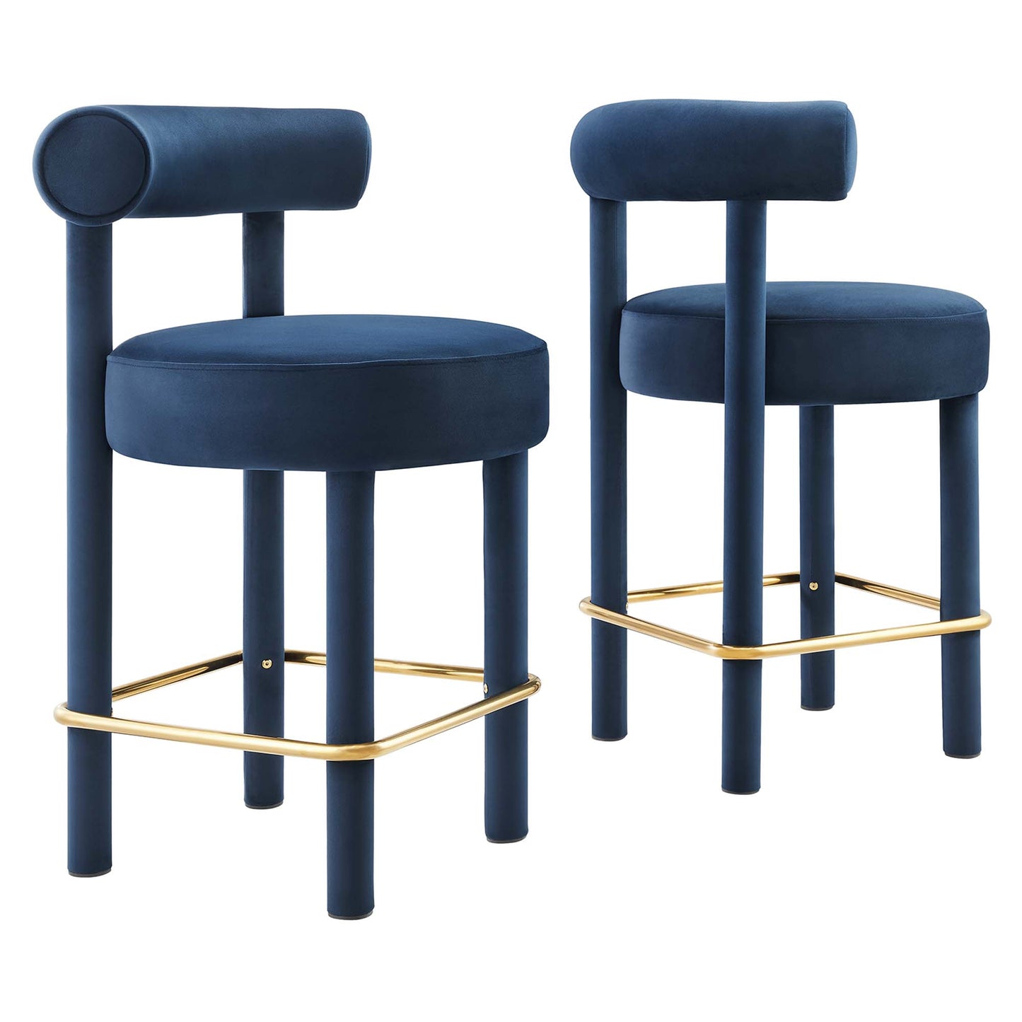 Toulouse Performance Velvet Counter Stool Set of 2 by Furniture For America