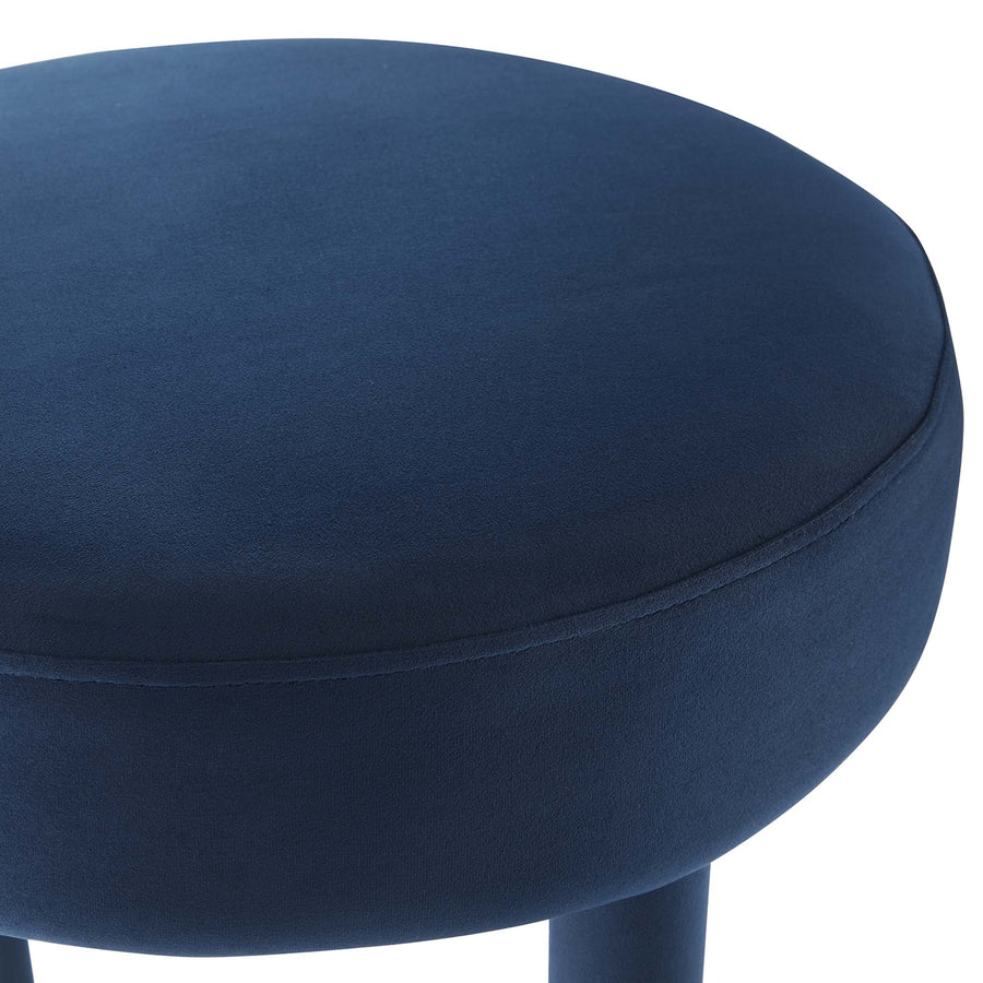 Halcyon Performance Velvet Bar Stool Set of 2 in Midnight Blue Gold