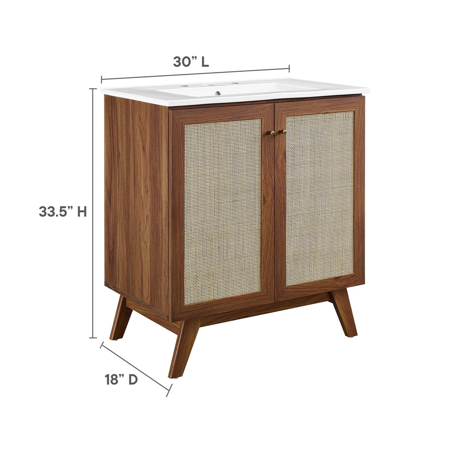Wren 30" Bathroom Vanity in Walnut White