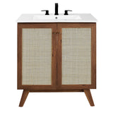 Wren 30" Bathroom Vanity in Walnut White