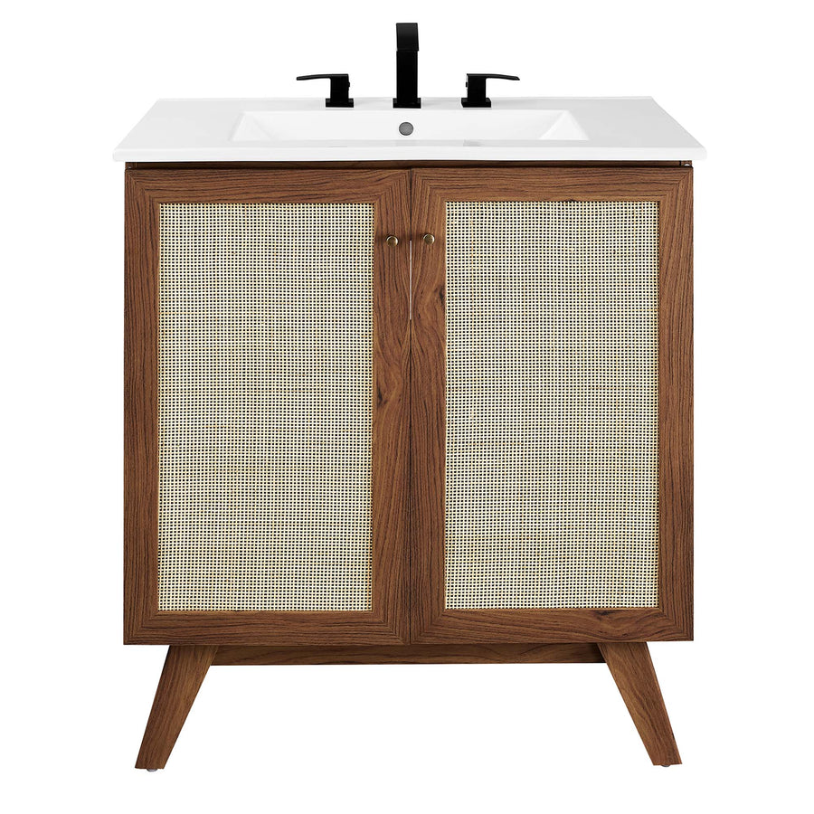 Wren 30" Bathroom Vanity in Walnut White
