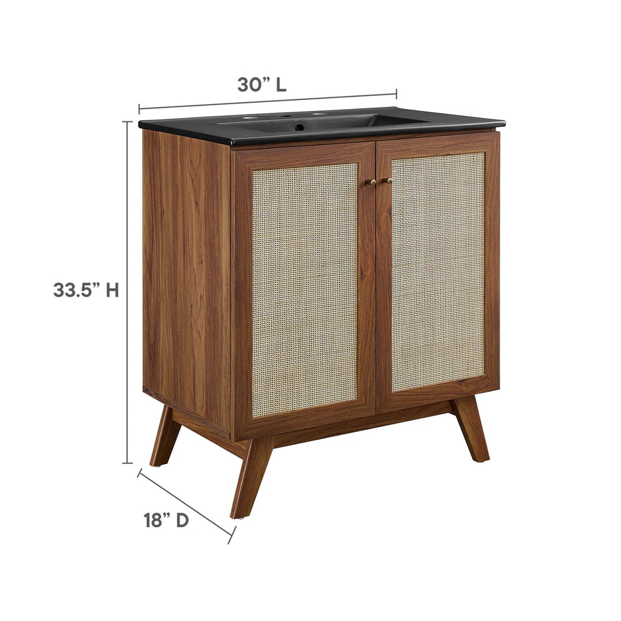 Wren 30" Bathroom Vanity in Walnut Black