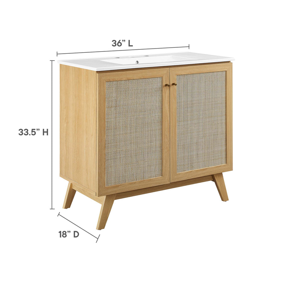 Wren 36" Bathroom Vanity in Oak White