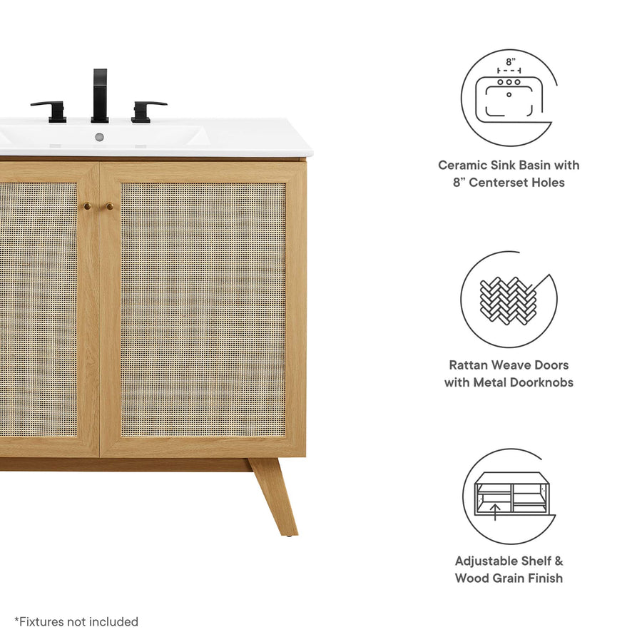 Wren 36" Bathroom Vanity in Oak White