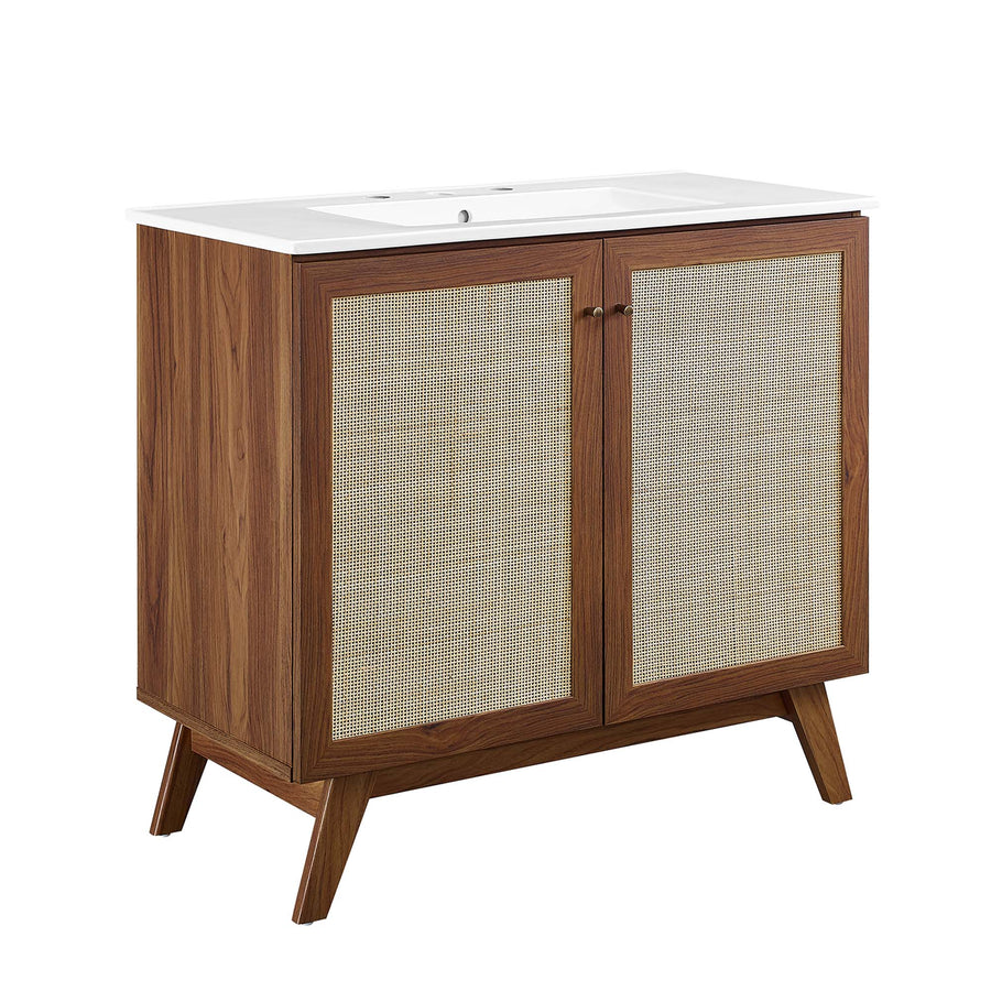 Wren 36" Bathroom Vanity in Walnut White