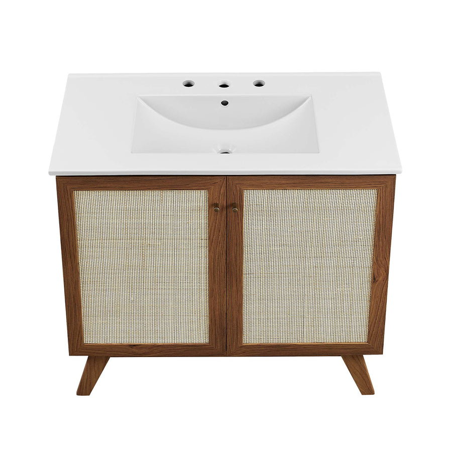 Wren 36" Bathroom Vanity in Walnut White