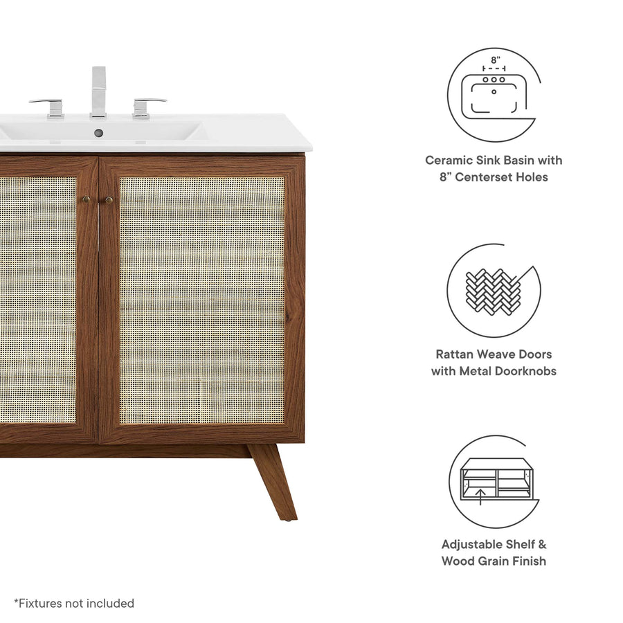 Wren 36" Bathroom Vanity in Walnut White