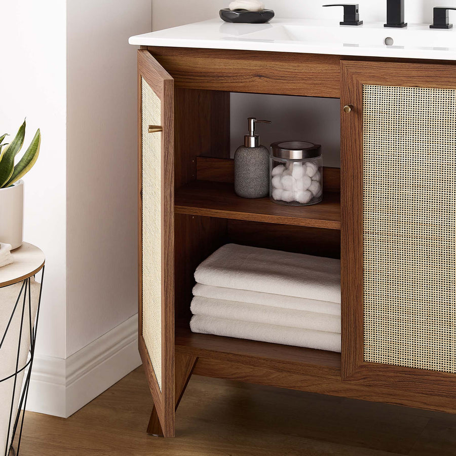 Wren 36" Bathroom Vanity in Walnut White