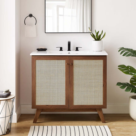 Soma 36" Bathroom Vanity in Walnut White