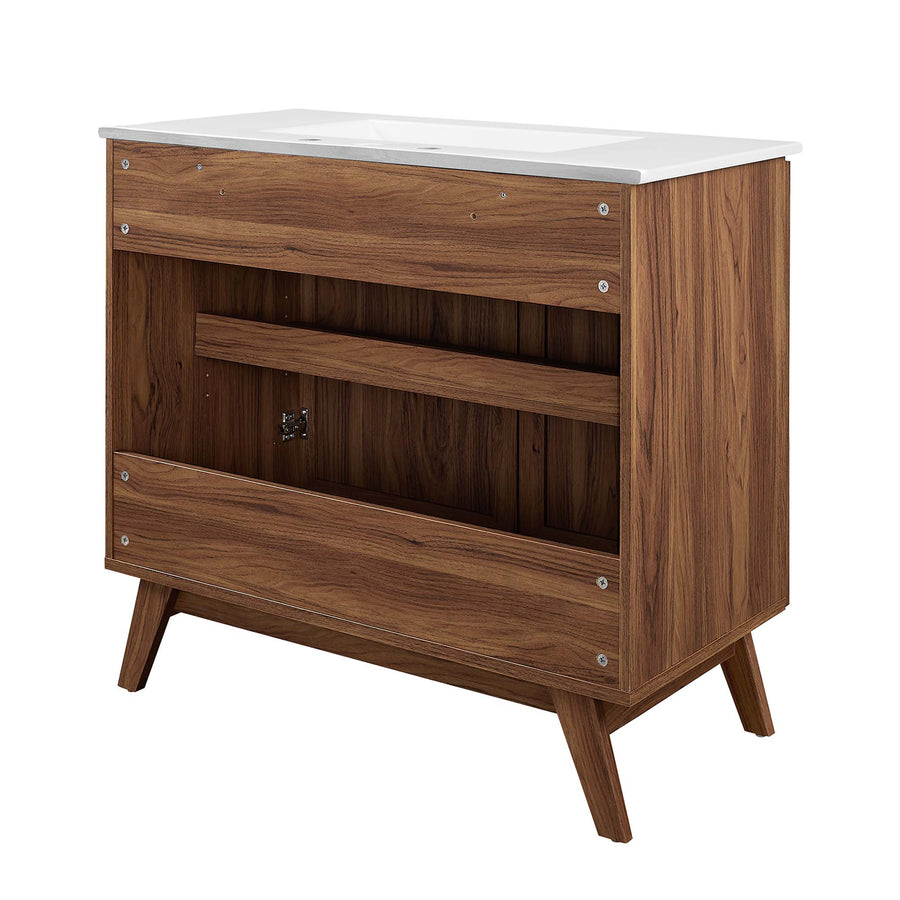 Wren 36" Bathroom Vanity in Walnut White