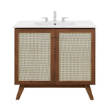 Wren 36" Bathroom Vanity in Walnut White