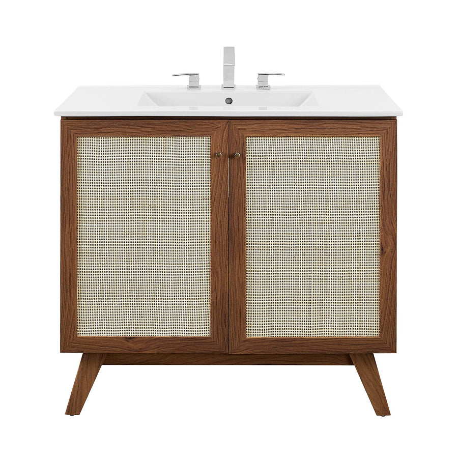 Wren 36" Bathroom Vanity in Walnut White