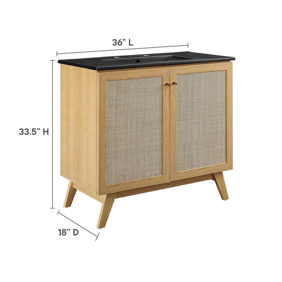 Wren 36" Bathroom Vanity in Oak Black