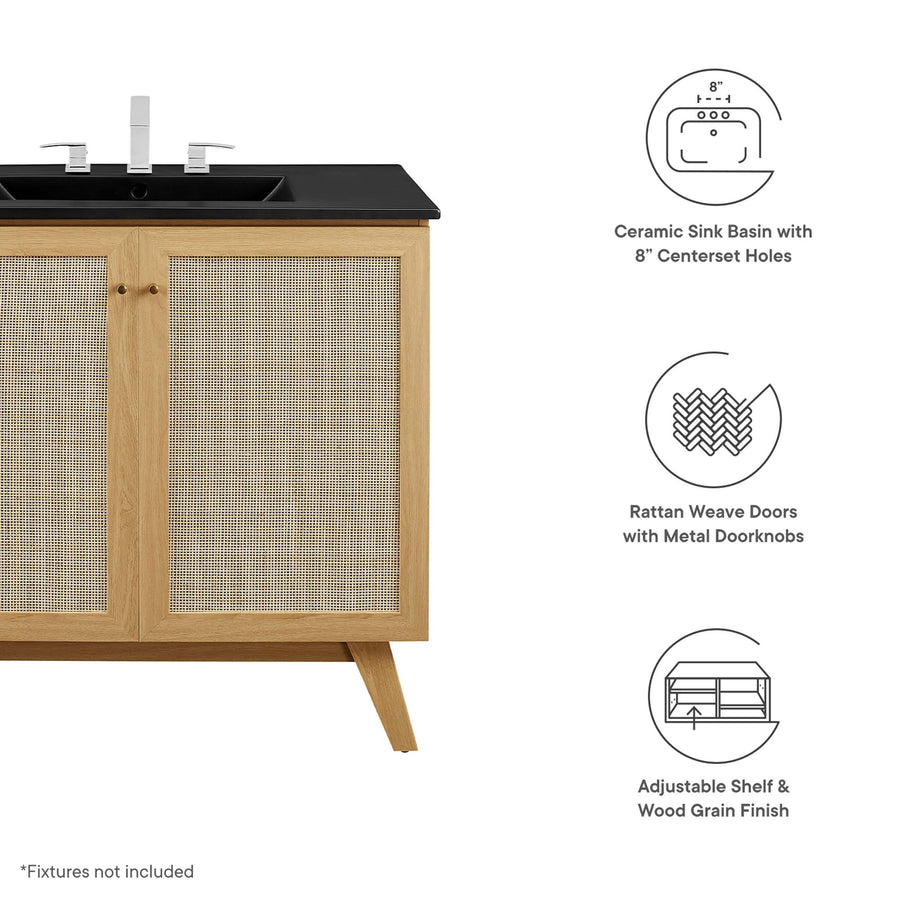 Wren 36" Bathroom Vanity in Oak Black