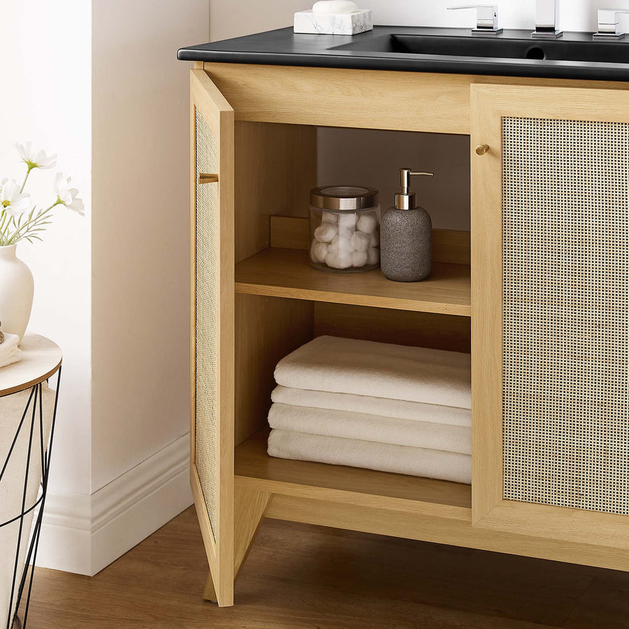Wren 36" Bathroom Vanity in Oak Black