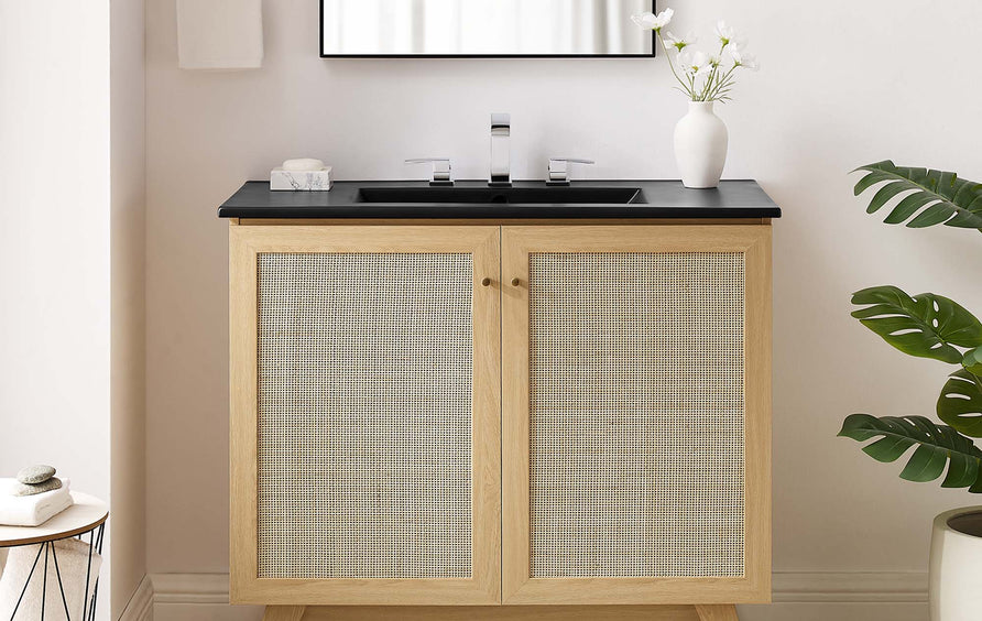 Wren 36" Bathroom Vanity in Oak Black
