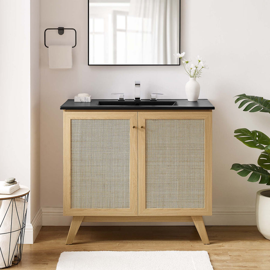Wren 36" Bathroom Vanity in Oak Black