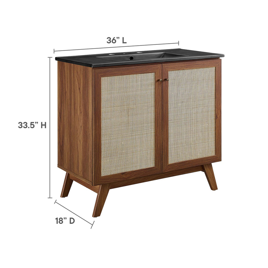 Wren 36" Bathroom Vanity in Walnut Black