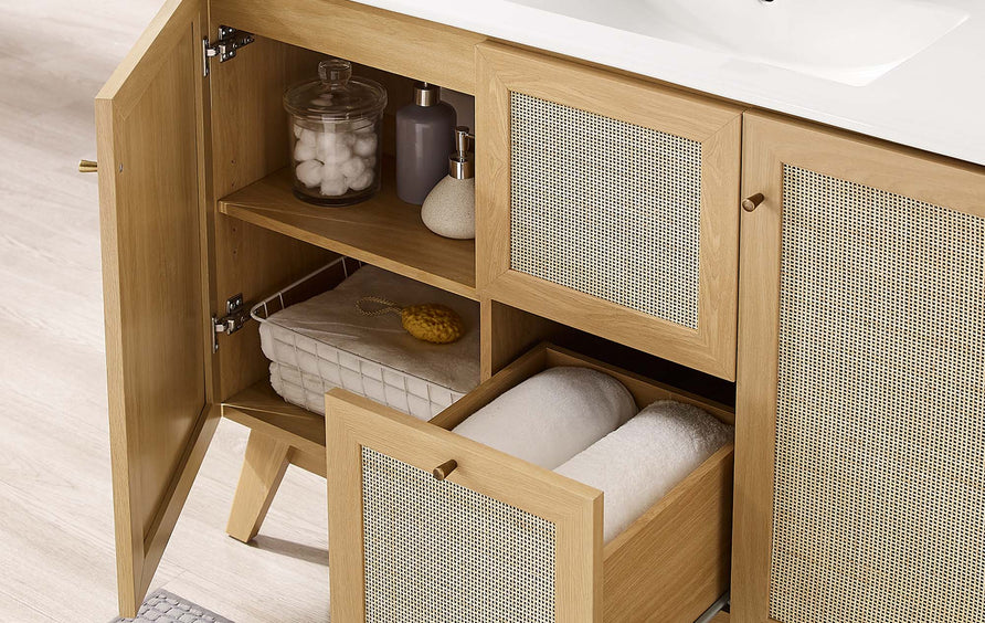 Wren 48" Single Sink Bathroom Vanity in Oak White