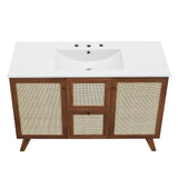 Wren 48" Single Sink Bathroom Vanity in Walnut White