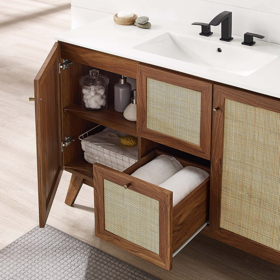 Wren 48" Single Sink Bathroom Vanity in Walnut White