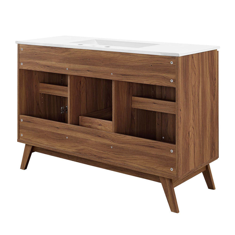 Wren 48" Single Sink Bathroom Vanity in Walnut White
