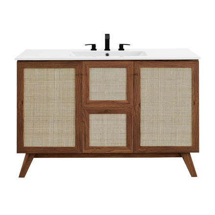 Soma 48" Single Sink Bathroom Vanity in Walnut White