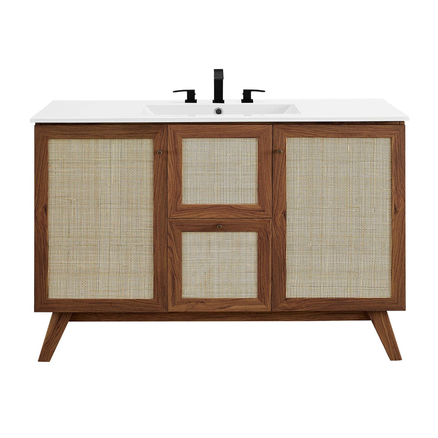 Wren 48" Single Sink Bathroom Vanity in Walnut White