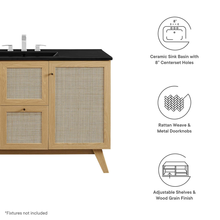 Wren 48" Single Sink Bathroom Vanity in Oak Black